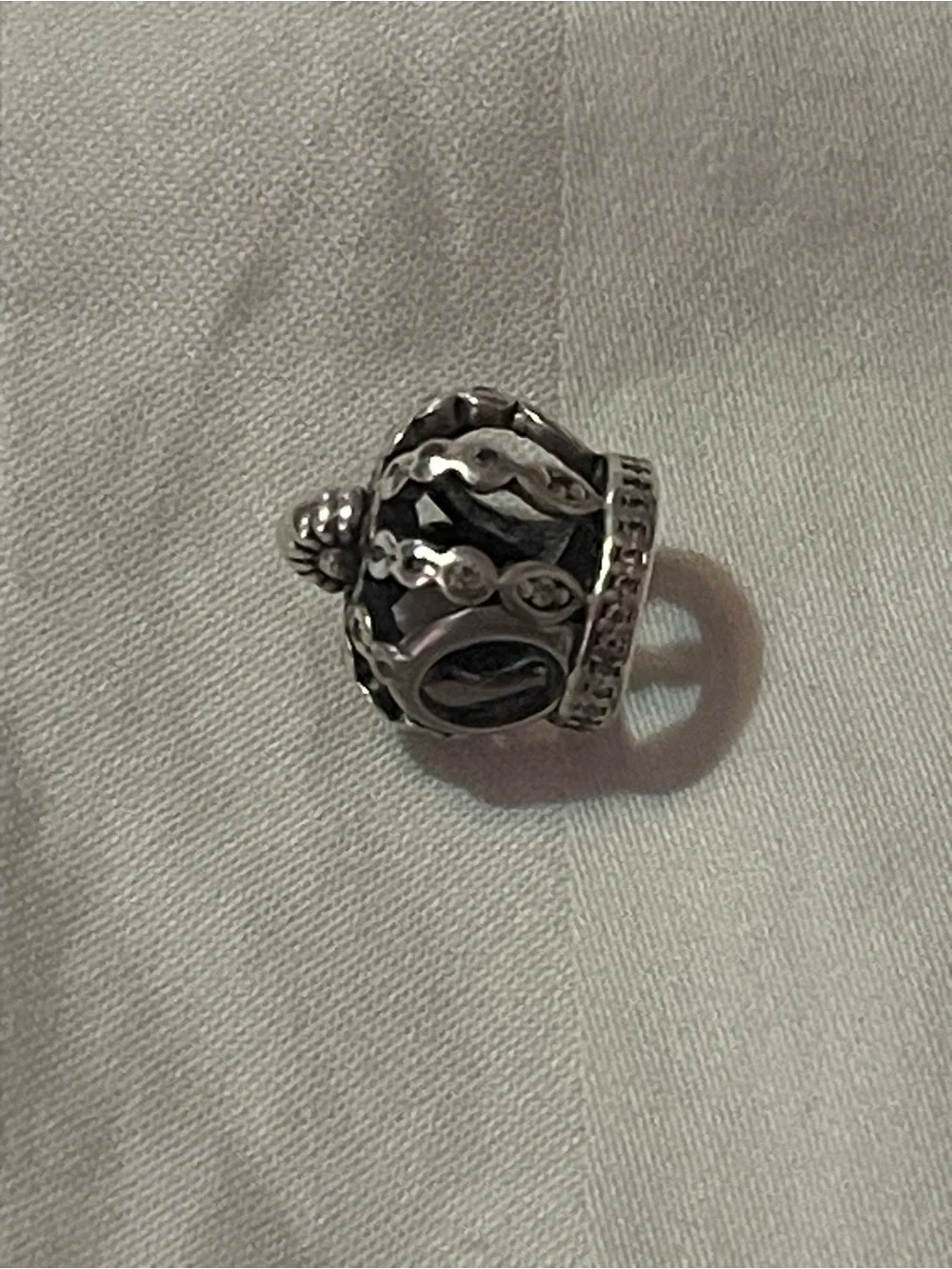 Sterling Silver Crown Charm - Silver